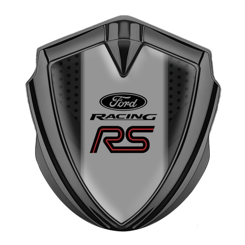 Ford RS Emblem Fender Badge Graphite Charcoal Grate Grey Pilon Edition