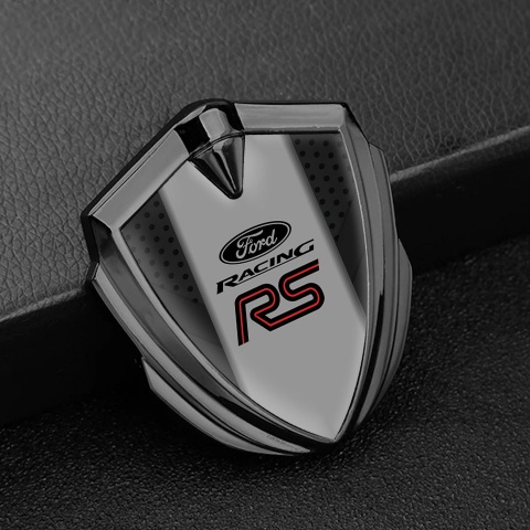 Ford RS Emblem Fender Badge Graphite Charcoal Grate Grey Pilon Edition