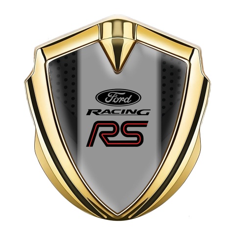Ford RS Emblem Fender Badge Gold Charcoal Grate Grey Pilon Edition