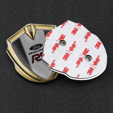 Ford RS Emblem Fender Badge Gold Charcoal Grate Grey Pilon Edition