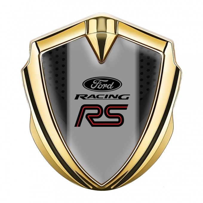 Ford RS Emblem Fender Badge Gold Charcoal Grate Grey Pilon Edition