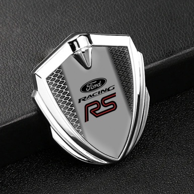 Ford RS Fender Emblem Badge Silver Steel Grate Center Column Template