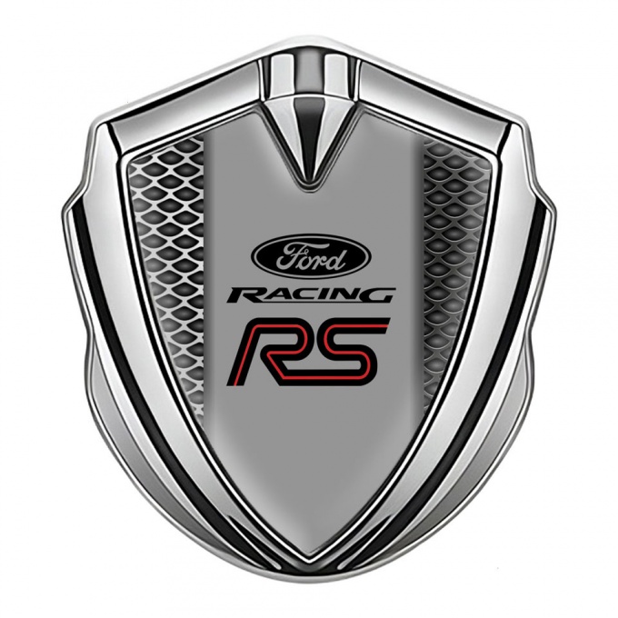 Ford RS Fender Emblem Badge Silver Steel Grate Center Column Template