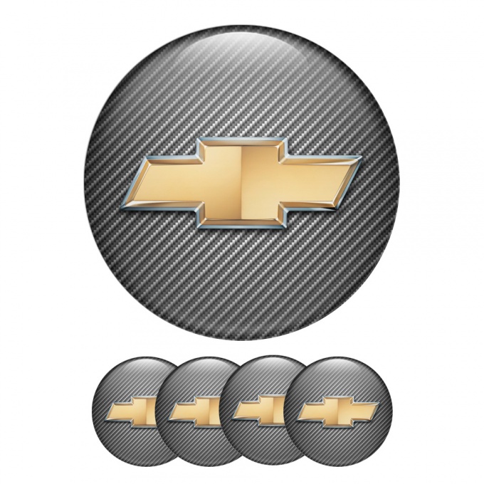 Chevrolet Silicone Stickers Center Cap Carbon with New logo