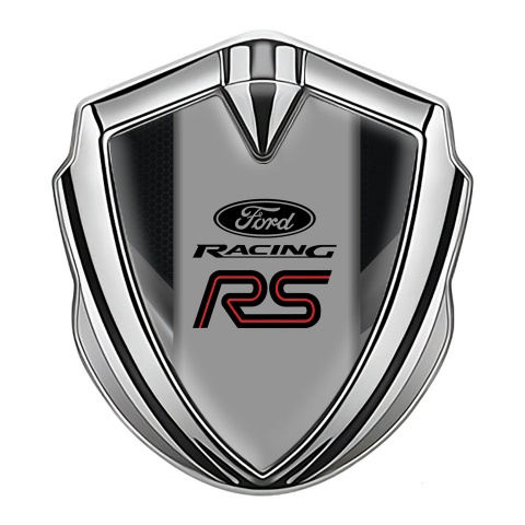 Ford RS Emblem Self Adhesive Silver Black Grey Fragments Sport Logo