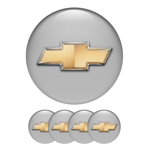 Chevrolet Silicone Stickers Center Cap Grey with New logo