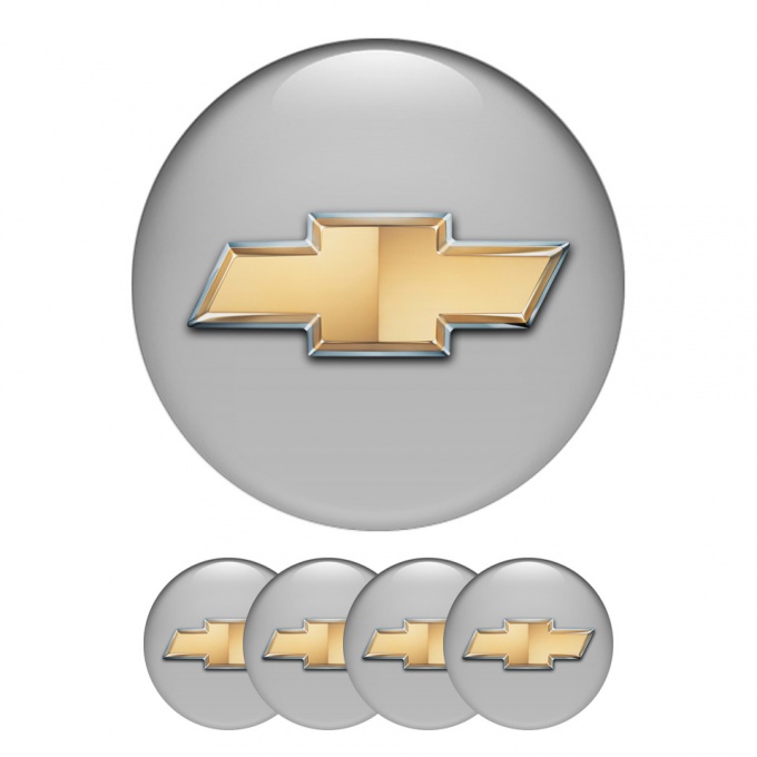 Chevrolet Silicone Stickers Center Cap Grey with New logo
