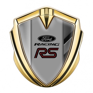 Ford RS Bodyside Domed Emblem Gold Dual Frame Texture Racing Spirit