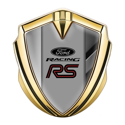 Ford RS Bodyside Domed Emblem Gold Dual Frame Texture Racing Spirit