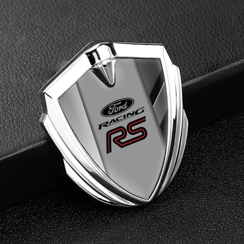 Ford RS Bodyside Domed Emblem Silver Dual Frame Texture Racing Spirit