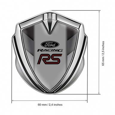 Ford RS Bodyside Emblem Self Adhesive Silver Dark Shades Fragments