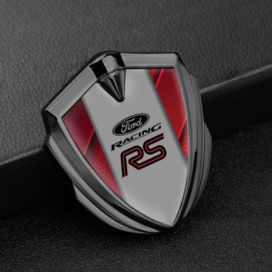 Ford RS Metal Emblem Self Adhesive Graphite Red Template Racing Edition