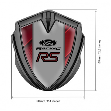 Ford RS Metal Emblem Self Adhesive Graphite Red Template Racing Edition