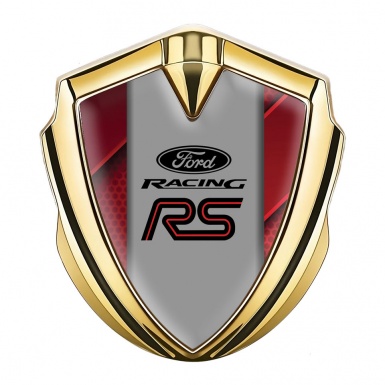 Ford RS Metal Emblem Self Adhesive Gold Red Template Racing Edition