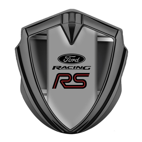 Ford RS Bodyside Emblem Badge Graphite Black Base Metallic Fragments
