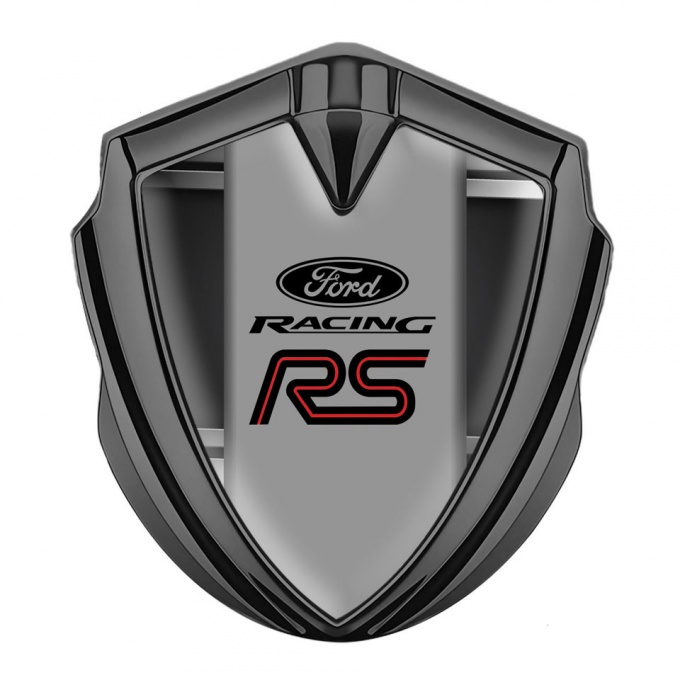 Ford RS Bodyside Emblem Badge Graphite Black Base Metallic Fragments