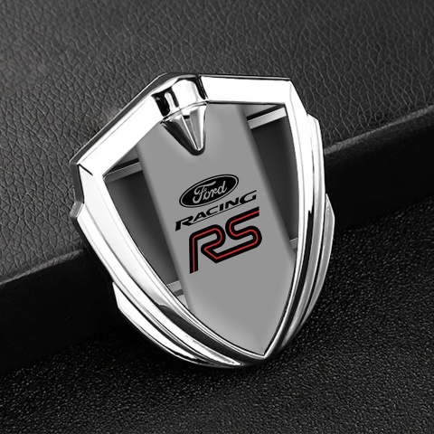 Ford RS Bodyside Emblem Badge Silver Black Base Metallic Fragments