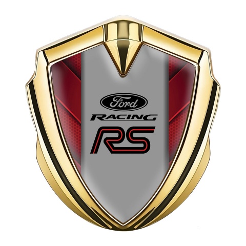 Ford RS Trunk Emblem Badge Gold Red Fragments Racing Logo Design