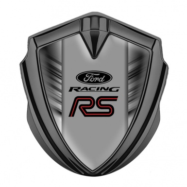 Ford RS Emblem Car Badge Graphite Greyscale Stripes Sport Edition