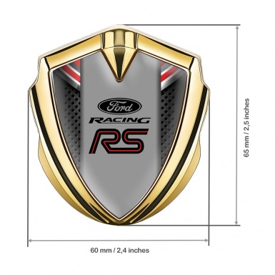 Ford Bodyside Emblem Self Adhesive Gold Dark Mesh Top Crest Design