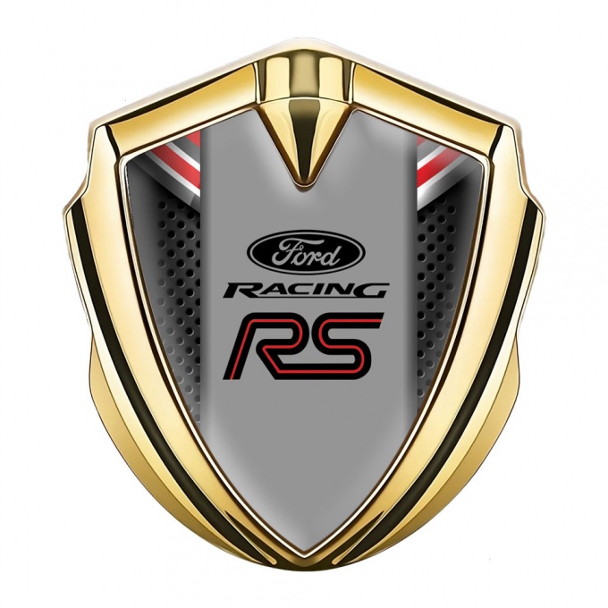 Ford Bodyside Emblem Self Adhesive Gold Dark Mesh Top Crest Design