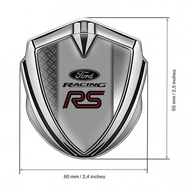 Ford RS Metal Emblem Self Adhesive GSilver Industrial Steel Effect