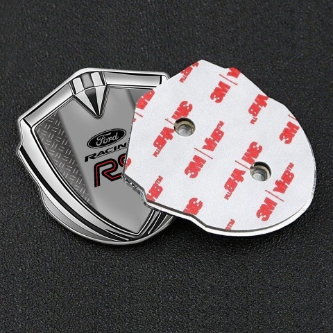 Ford RS Metal Emblem Self Adhesive GSilver Industrial Steel Effect
