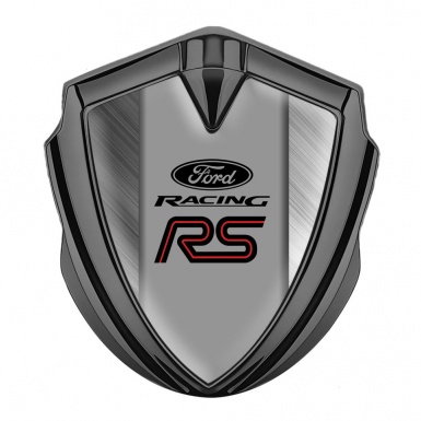 Ford Metal 3D Domed Emblem Graphite Brushed Steel Rallye Sport Edition