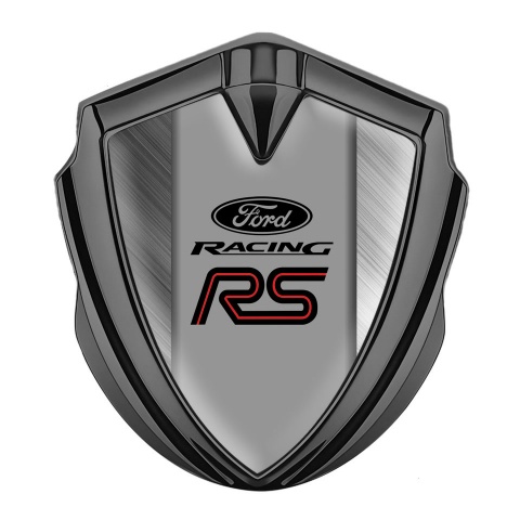 Ford Metal 3D Domed Emblem Graphite Brushed Steel Rallye Sport Edition