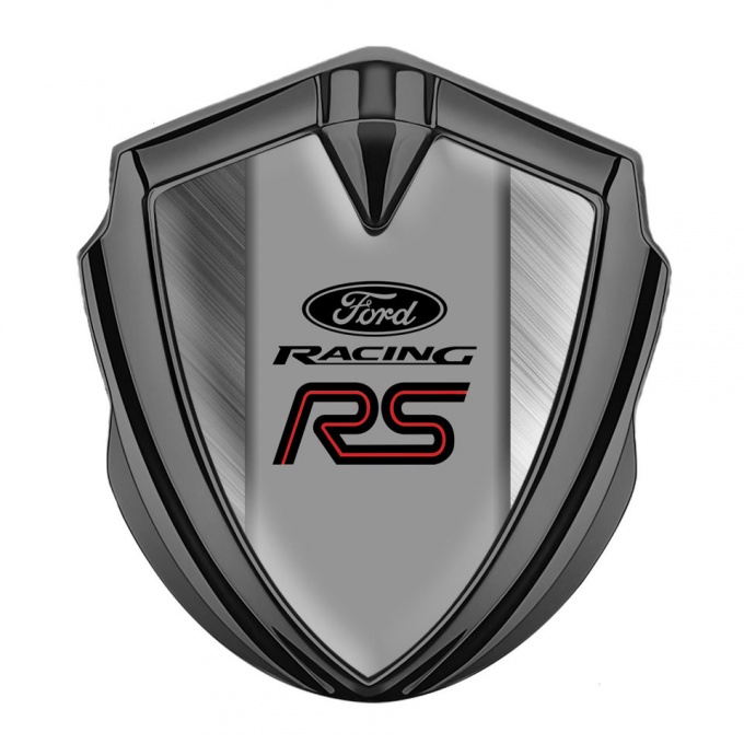 Ford Metal 3D Domed Emblem Graphite Brushed Steel Rallye Sport Edition