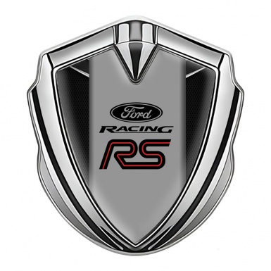 Ford Bodyside Badge Self Adhesive Silver Dark Mesh Chrome Fragments