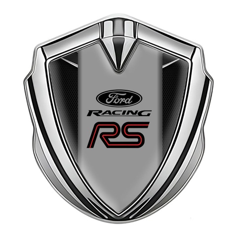 Ford Bodyside Badge Self Adhesive Silver Dark Mesh Chrome Fragments