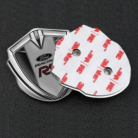Ford Bodyside Badge Self Adhesive Silver Dark Mesh Chrome Fragments