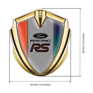 Ford Emblem Badge Self Adhesive Gold Vivid Gradient Racing Edition