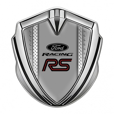 Ford RS Emblem Self Adhesive Silver Metal Treadplate Racing Edition
