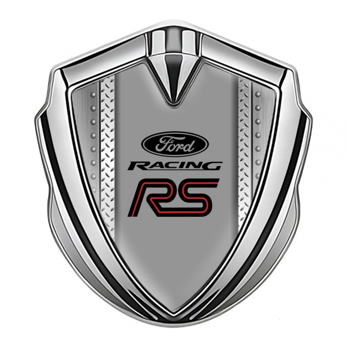 Ford RS Emblem Self Adhesive Silver Metal Treadplate Racing Edition