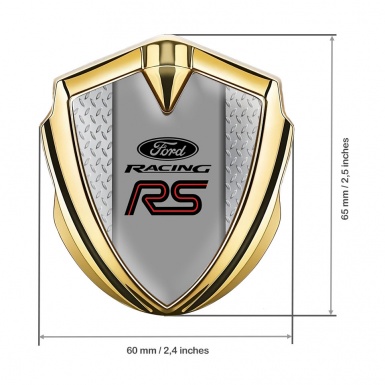 Ford RS Bodyside Emblem Badge Gold Industrial Steel Racing Design