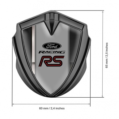 Ford RS Emblem Badge Self Adhesive Graphite Black White Racing Stripe