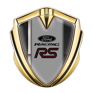 Ford RS Emblem Badge Self Adhesive Gold Black White Racing Stripe