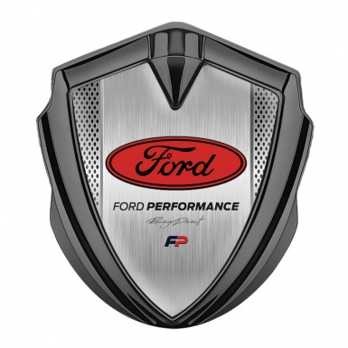Ford Emblem Trunk Badge Graphite Metal Mesh Red Performance Edition