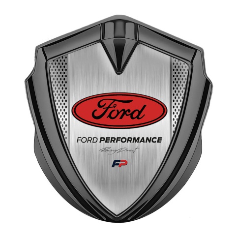 Ford Emblem Trunk Badge Graphite Metal Mesh Red Performance Edition
