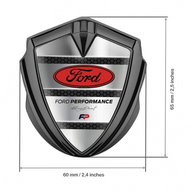 Ford Bodyside Emblem Badge Graphite Grey Hex Red Elliptic Logo Design