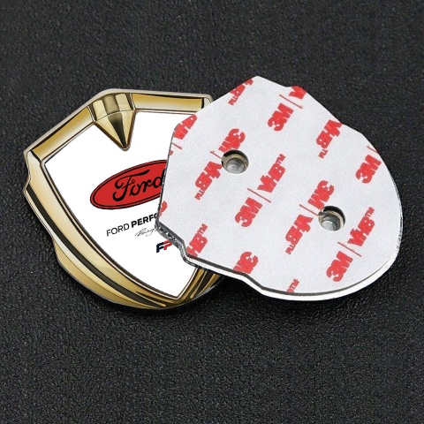 Ford Trunk Emblem Badge Gold White Palette Big Oval Logo Design