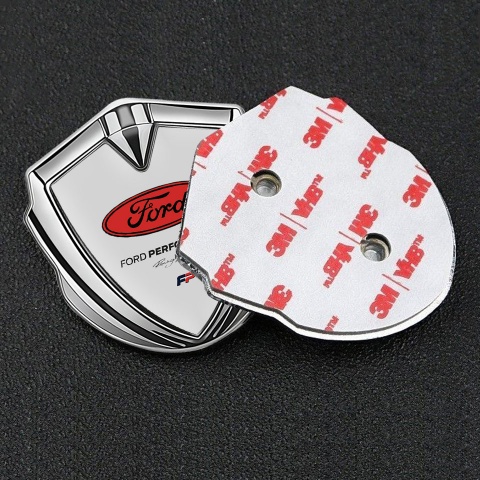 Ford Bodyside Domed Emblem Silver Grey Background Racing Direct Logo