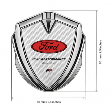 Ford Bodyside Emblem Self Adhesive Silver White Carbon Texture Design