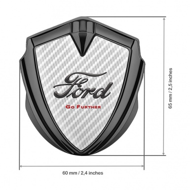 Ford Bodyside Badge Self Adhesive Graphite White Carbon Classic Slogan