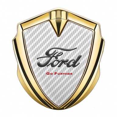 Ford Bodyside Badge Self Adhesive Gold White Carbon Classic Slogan