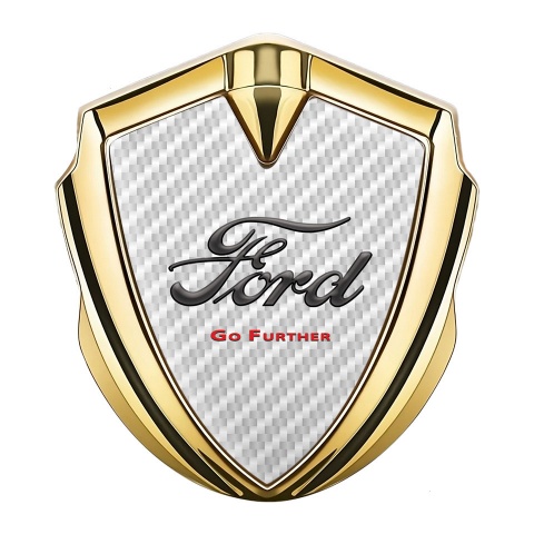 Ford Bodyside Badge Self Adhesive Gold White Carbon Classic Slogan