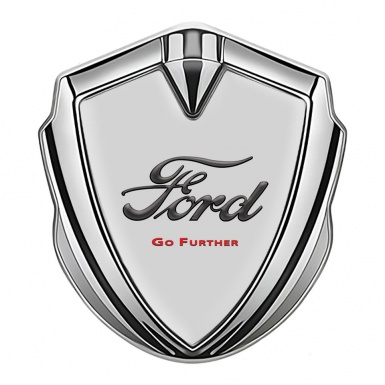 Ford Emblem Badge Self Adhesive Silver Grey Base Vintage Logo Edition