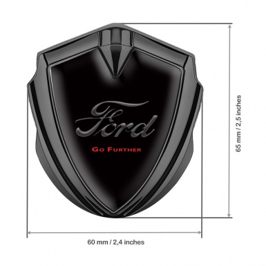 Ford Bodyside Emblem Badge Graphite Black Base Vintage Slogan Edition